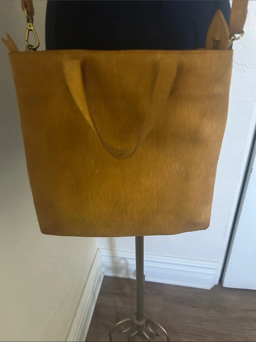 Women’s Mustard Suede Crossbody Tote